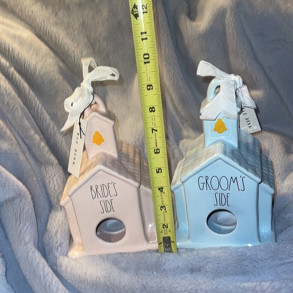 Rae Dunn Wedding Birdhouse Set “Bride/Groom Side” - Picture 6 of 6